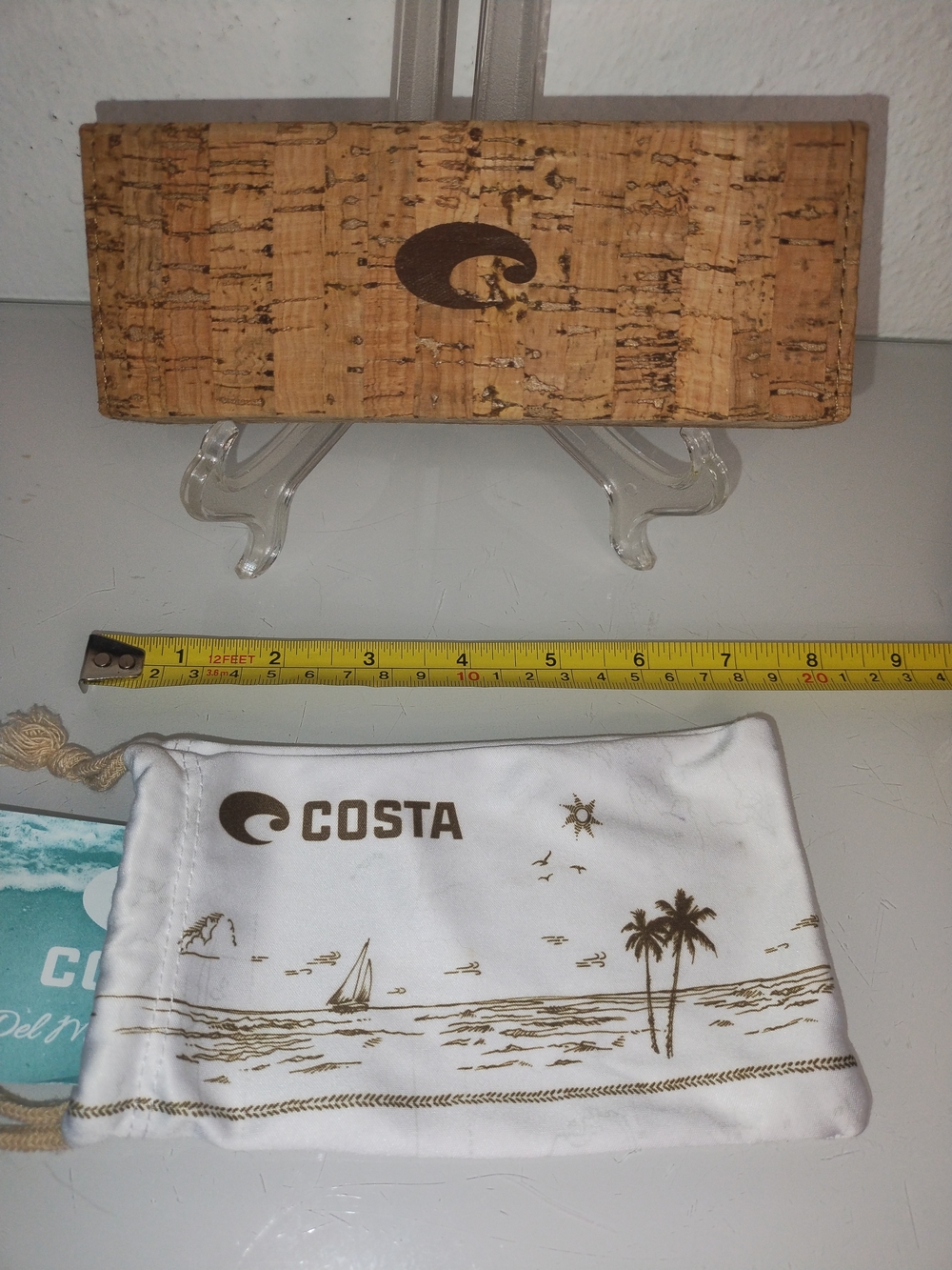 Costa Cork Magnetic Close Sunglass Case White and Gold Coastal Pouch